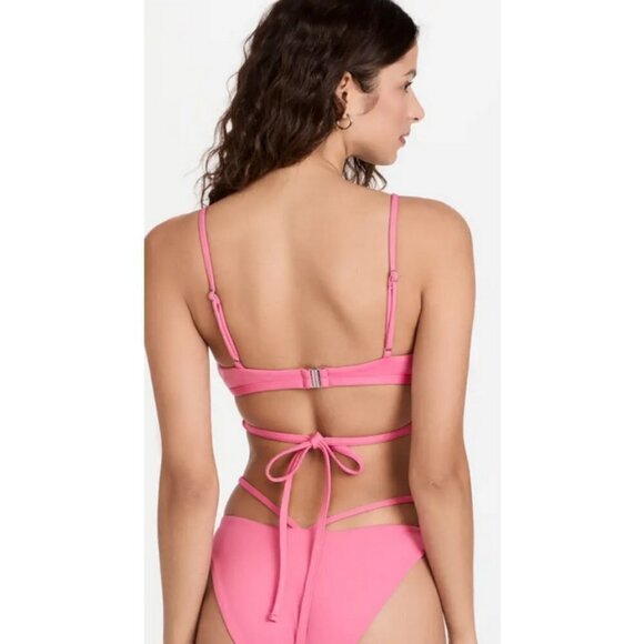 💕JONATHAN SIMKHAI💕 Bikini Set Harlen Top + Emmalynn Bottom Flamingo Pink S NWT - Picture 8 of 16